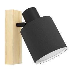 Batallas Black And Wood Single Wall Spotlight 99488