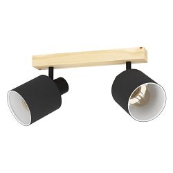 Batallas Dual Black And Wood Ceiling Spotlight 99489