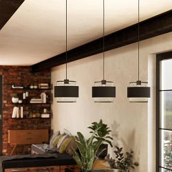 Bazely Black 3 Bar Pendant Light 43669