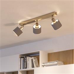 Bellizzi Satin Nickel Triple Spotlight In Grey And White 901047