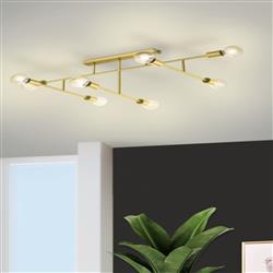 Belsiana 1 Brushed Brass Eight Light Semi-Flush Fitting 98882