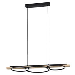 Boyal Wooden And Black LED Bar Pendant 901714