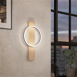 Boyal Wooden And Black LED Wall Light 901715