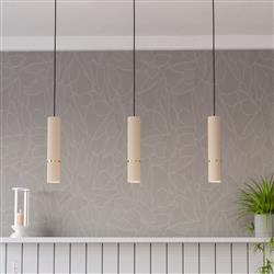 Caminia Brushed Brass And Sandy LED Triple Bar Pendant 901152