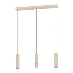 Caminia Brushed Brass And Sandy LED Triple Bar Pendant 901152