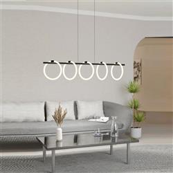 Caranacoa LED Black And White Five Ring Pendant Light 900563