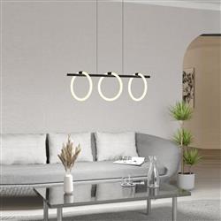 Caranacoa LED Black And White Three Ring Pendant Light 900562