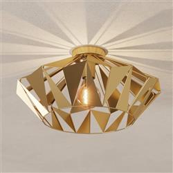 Carlton Gold Cut-Out Semi Flush Ceiling Fitting 43908