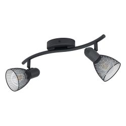 Carovigno Steel Black Two Arm Spotlight 98622