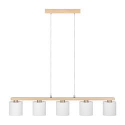 Castralvo Wood And Satin Nickel Bar Pendant 901291