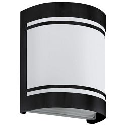 Cerno IP44 Black Steel & Satin Glass Outdoor Wall light 99565