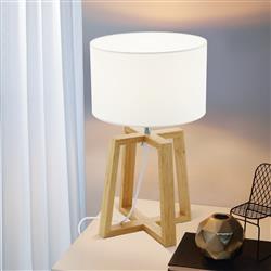 Chietino 1 Wooden And White Table Lamp 901293