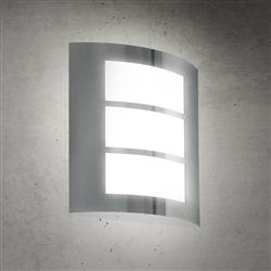 City IP44 Curved Wall Light Zinc Plated Steel