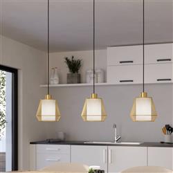 Ciudadela Black And Brushed Brass Three Light Pendant 900897