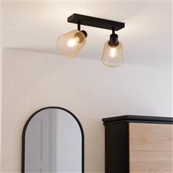 Coslada Double Black And Brass Colour Ceiling Spotlight 900694