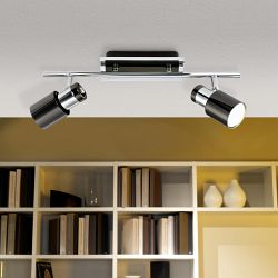 Davida 1 LED Black Nickel And Chrome Double Spotlight 30833