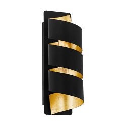 Elizondo Black And Gold Curl Wall Light 98755