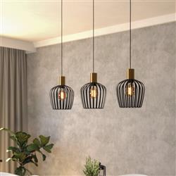 Empoli Brushed Brass And Black Triple Bar Pendant 901037