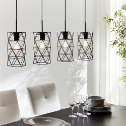 Estevau Dark Brown 4 Bar Pendant Light 97066