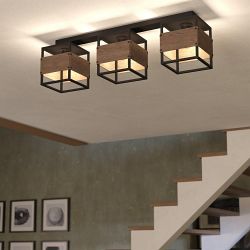 Evesham Black Triple Ceiling Light 43804