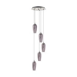 Farsala Satin Nickel LED Cluster Pendant 5 Light 96345