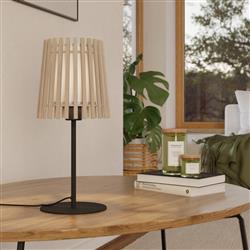 Fattoria Black And Wood Table Lamp 900904