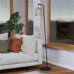 Fattoria Black And Wooden Floor Lamp 900905