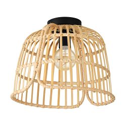 Glyneath Black And Wood Ceiling Light 43872