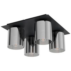 Gorosiba 1 Square 4 Light Black Steel Flush Fitting 99632