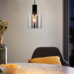 Gorosiba Black Transparent Vaporised Glass Single Pendant 98752