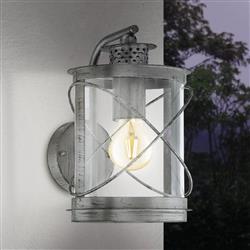 Hilburn 1 Galvanised Steel Outdoor Wall Light 94866