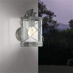 Hilburn 1 Galvanised Steel Outdoor Wall Light 94866