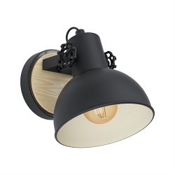 Lubenham Black/Natural Single Wall Light 43164