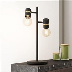 Lurone Black Two Light Table Lamp 900178