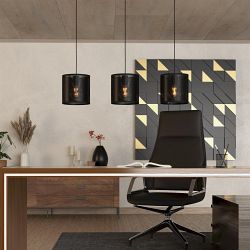 Manby Black 3 Bar Pendant 43796