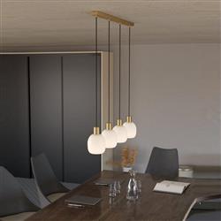 Manzanares Brushed Brass Four Light Pendant 900306