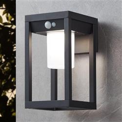 Martano LED Solar Powered Black IP44 Outdoor Wall Light 900804