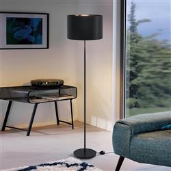 Maserlo 1 Textured Black Cylinder Floor Lamp 99046