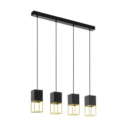 Montebaldo Two-Toned Black And Gold LED 4 Bar Pendant 97734