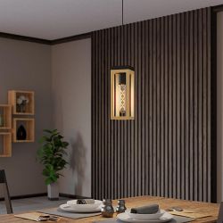 Nafferton Black And Wood Pendant 43743