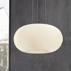 Optica Satin Nickel Large Opal Glass Pendant 86815