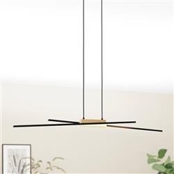 Panagria Black And Brown LED Double Pendant Ceiling Light 900489