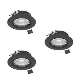 Peneto LED Pack of 3 Black 87mm Recessed Downlights 900752