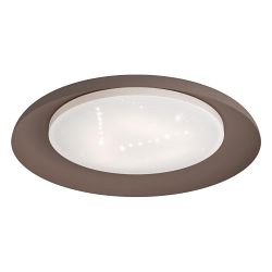 Penjamo LED Steel & Opal White Flush Ceiling Fitting 