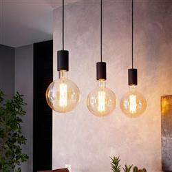 Pozueta Black Steel Three Bar Pendant 98662