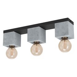 Prestwick 3 Black & Grey Ceiling Fitting 43596