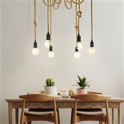 Rampside Black/Brown Six Light Ceiling Pendant 43195