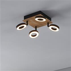 Rielves Wooden And Black 4 Light LED Spot 901205