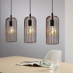 Roccamena Black and Copper 3 Bar Pendant 49645