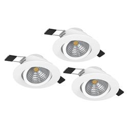 Saliceto Pack Of 3 LED Round Recessed Spot Lights